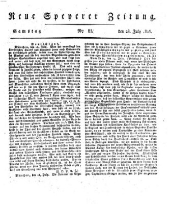 Neue Speyerer Zeitung Samstag 23. Juli 1825