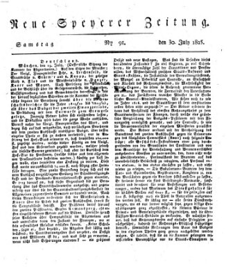 Neue Speyerer Zeitung Samstag 30. Juli 1825