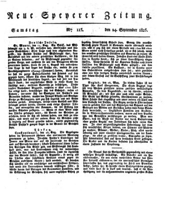 Neue Speyerer Zeitung Samstag 24. September 1825