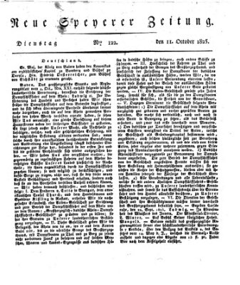 Neue Speyerer Zeitung Dienstag 11. Oktober 1825