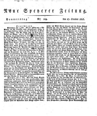 Neue Speyerer Zeitung Donnerstag 27. Oktober 1825