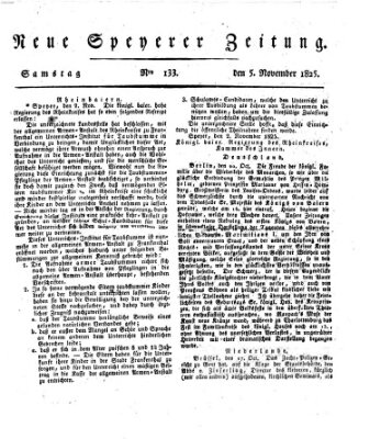 Neue Speyerer Zeitung Samstag 5. November 1825