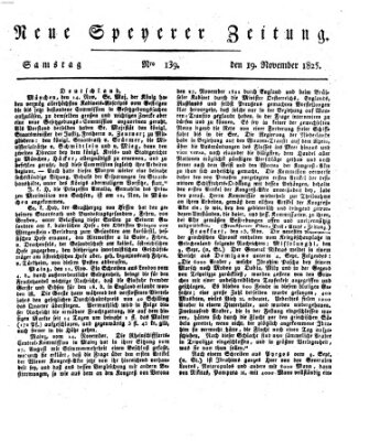 Neue Speyerer Zeitung Samstag 19. November 1825