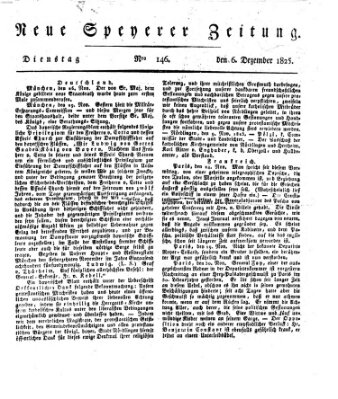 Neue Speyerer Zeitung Dienstag 6. Dezember 1825