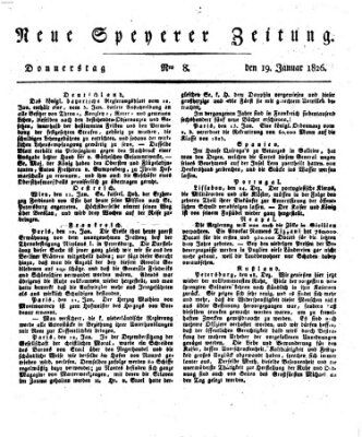 Neue Speyerer Zeitung Donnerstag 19. Januar 1826