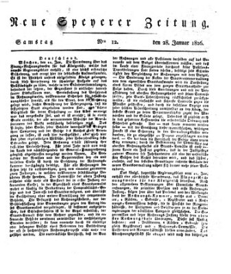 Neue Speyerer Zeitung Samstag 28. Januar 1826