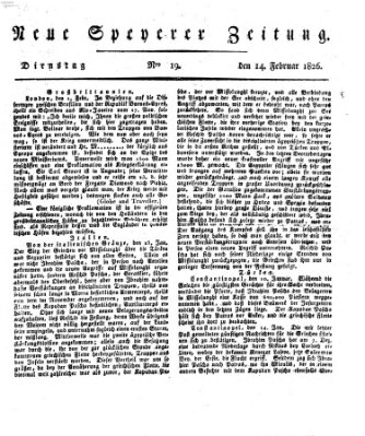 Neue Speyerer Zeitung Dienstag 14. Februar 1826