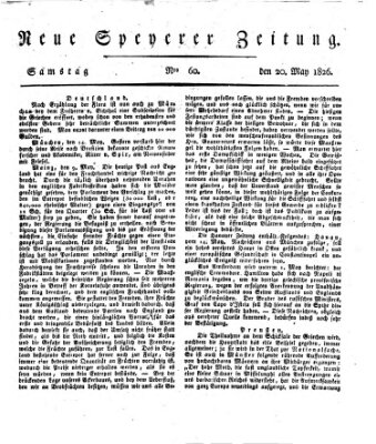 Neue Speyerer Zeitung Samstag 20. Mai 1826