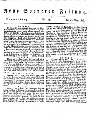 Neue Speyerer Zeitung Donnerstag 25. Mai 1826