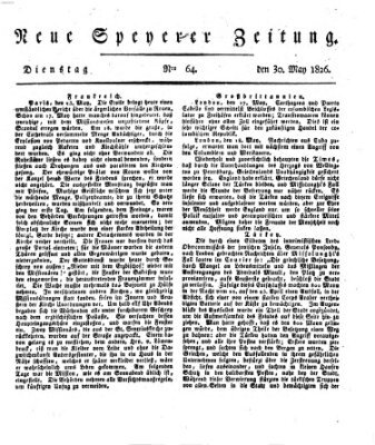 Neue Speyerer Zeitung Dienstag 30. Mai 1826