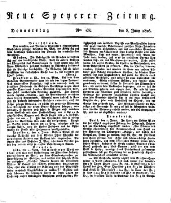 Neue Speyerer Zeitung Donnerstag 8. Juni 1826