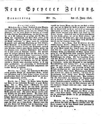 Neue Speyerer Zeitung Donnerstag 15. Juni 1826