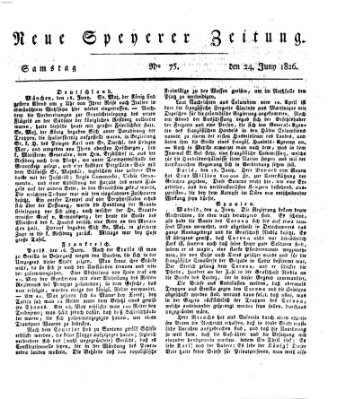 Neue Speyerer Zeitung Samstag 24. Juni 1826