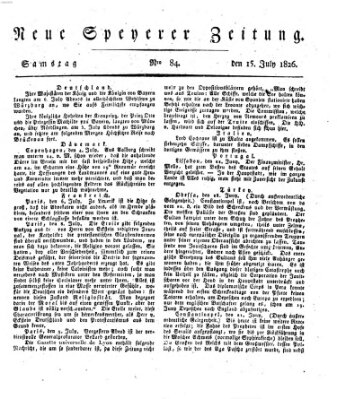 Neue Speyerer Zeitung Samstag 15. Juli 1826