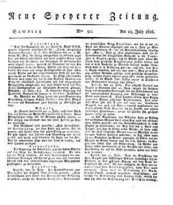 Neue Speyerer Zeitung Samstag 29. Juli 1826