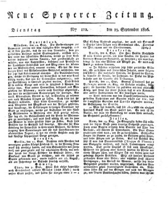 Neue Speyerer Zeitung Dienstag 19. September 1826