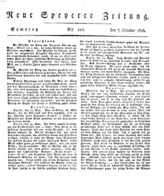 Neue Speyerer Zeitung Samstag 7. Oktober 1826