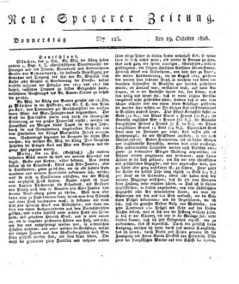 Neue Speyerer Zeitung Donnerstag 19. Oktober 1826