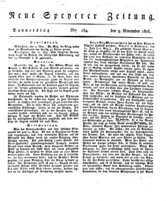 Neue Speyerer Zeitung Donnerstag 9. November 1826