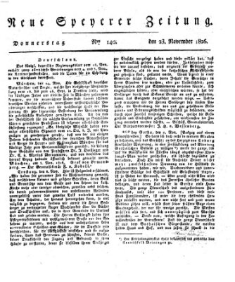 Neue Speyerer Zeitung Donnerstag 23. November 1826