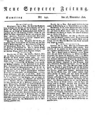 Neue Speyerer Zeitung Samstag 25. November 1826