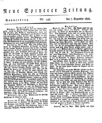 Neue Speyerer Zeitung Donnerstag 7. Dezember 1826