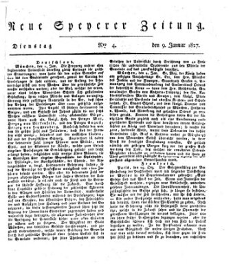 Neue Speyerer Zeitung Dienstag 9. Januar 1827