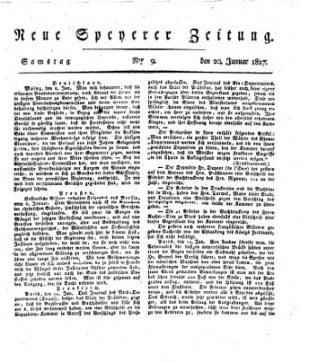 Neue Speyerer Zeitung Samstag 20. Januar 1827