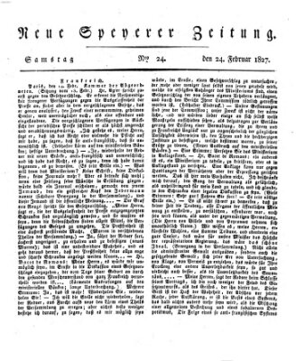 Neue Speyerer Zeitung Samstag 24. Februar 1827