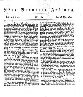 Neue Speyerer Zeitung Dienstag 15. Mai 1827