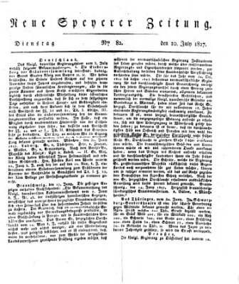 Neue Speyerer Zeitung Dienstag 10. Juli 1827