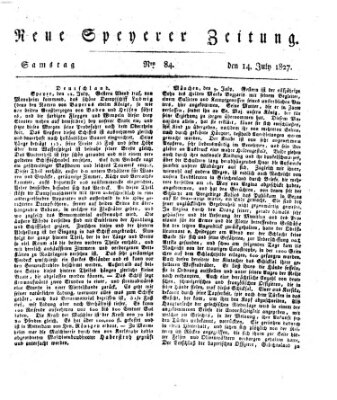 Neue Speyerer Zeitung Samstag 14. Juli 1827