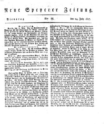 Neue Speyerer Zeitung Dienstag 24. Juli 1827