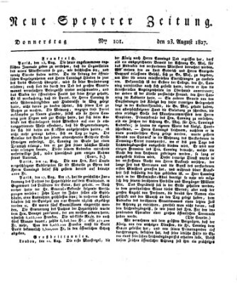 Neue Speyerer Zeitung Donnerstag 23. August 1827