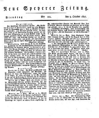 Neue Speyerer Zeitung Dienstag 9. Oktober 1827