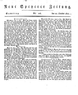 Neue Speyerer Zeitung Samstag 20. Oktober 1827