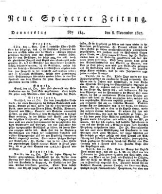 Neue Speyerer Zeitung Donnerstag 8. November 1827