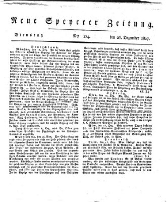 Neue Speyerer Zeitung Dienstag 25. Dezember 1827