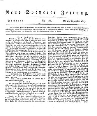 Neue Speyerer Zeitung Samstag 29. Dezember 1827