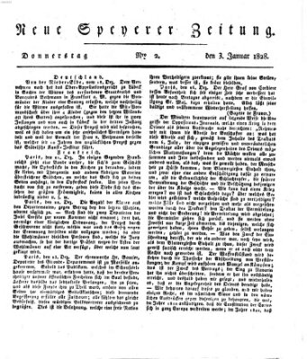 Neue Speyerer Zeitung Donnerstag 3. Januar 1828