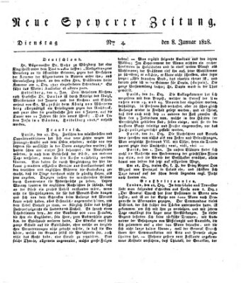 Neue Speyerer Zeitung Dienstag 8. Januar 1828