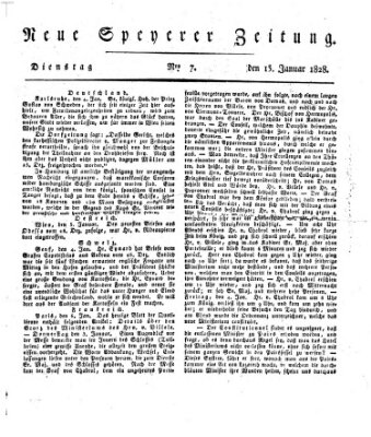 Neue Speyerer Zeitung Dienstag 15. Januar 1828