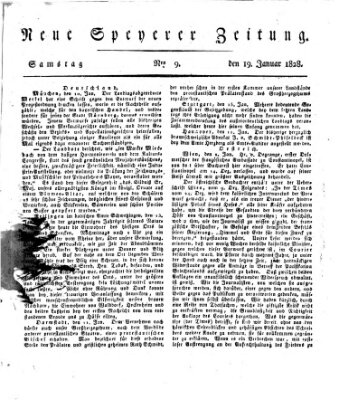 Neue Speyerer Zeitung Samstag 19. Januar 1828