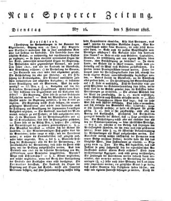 Neue Speyerer Zeitung Dienstag 5. Februar 1828