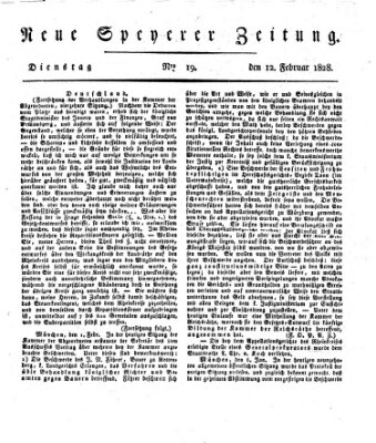 Neue Speyerer Zeitung Dienstag 12. Februar 1828