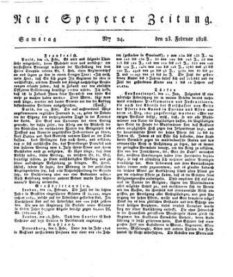 Neue Speyerer Zeitung Samstag 23. Februar 1828