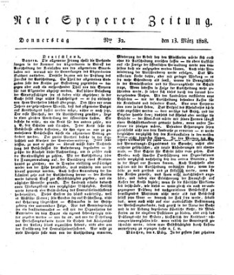 Neue Speyerer Zeitung Donnerstag 13. März 1828