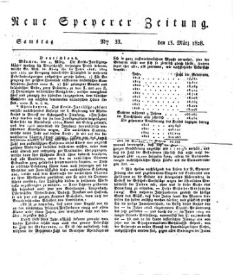 Neue Speyerer Zeitung Samstag 15. März 1828