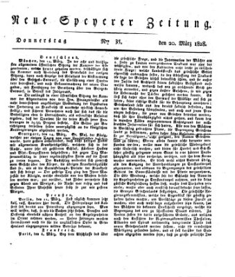 Neue Speyerer Zeitung Donnerstag 20. März 1828