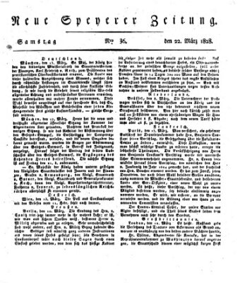 Neue Speyerer Zeitung Samstag 22. März 1828